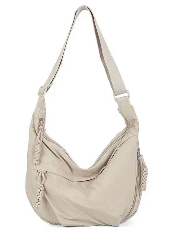 Trendy Women's Soft Cloth Shoulder Bag Solid Color Student Casual Style Big Handbags Crossbody Bags for Women Shoulder Hobos Bag