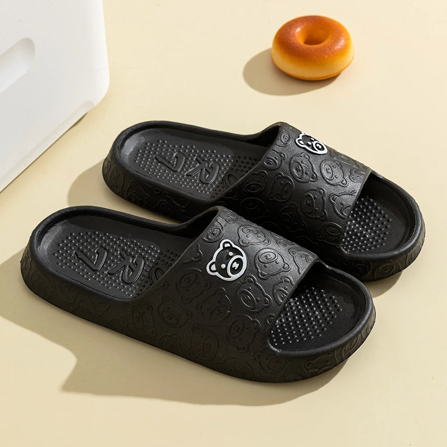Summer Fashion Slippers Printting Little Bear Sandals Indoor Bathroom Non-slip