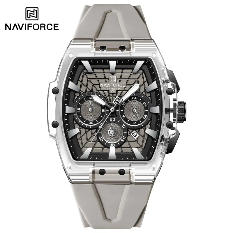 NAVIFORCE Top Brand Men Watches Multifunctional Chronograph Luminous Hands 30m Waterproof Silicone Strap Original Man Watch