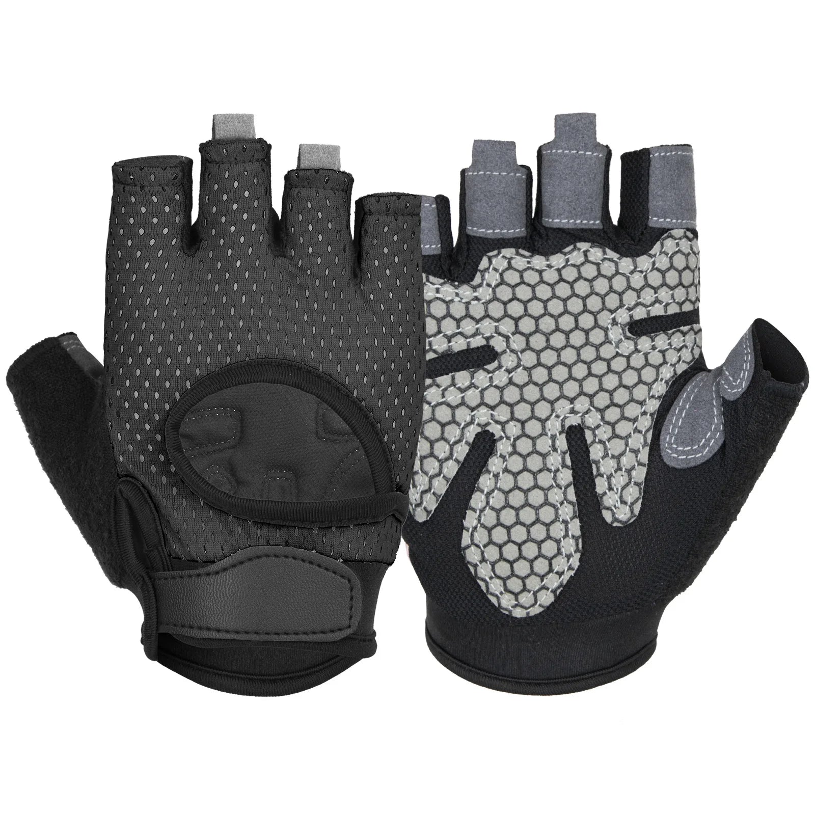 Anti Slip Shock Breathable Half Finger Gloves Breathable Cycling Gloves Fitness Gym Bodybuilding Crossfit Exercise Sports Gloves
