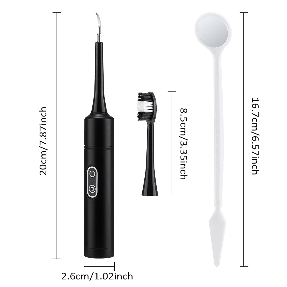 Electric Dental Scaler with Teeth Brush Head Calculus Tartar Remover Vibration Teeth Plaque Cleaner Oral Care Improve Odor