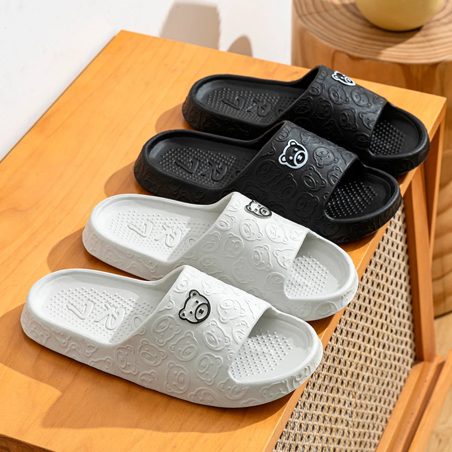 Summer Fashion Slippers Printting Little Bear Sandals Indoor Bathroom Non-slip