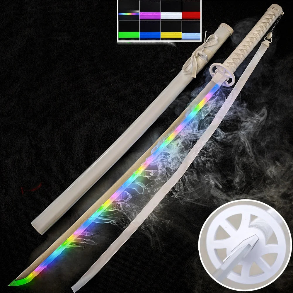 Luminous Bleach Katana Led Light Rukia Sword Anime Ichigo Cosplay Prop Ninja Knife Real Japanese Katana Bright Samurai Sabre Toy