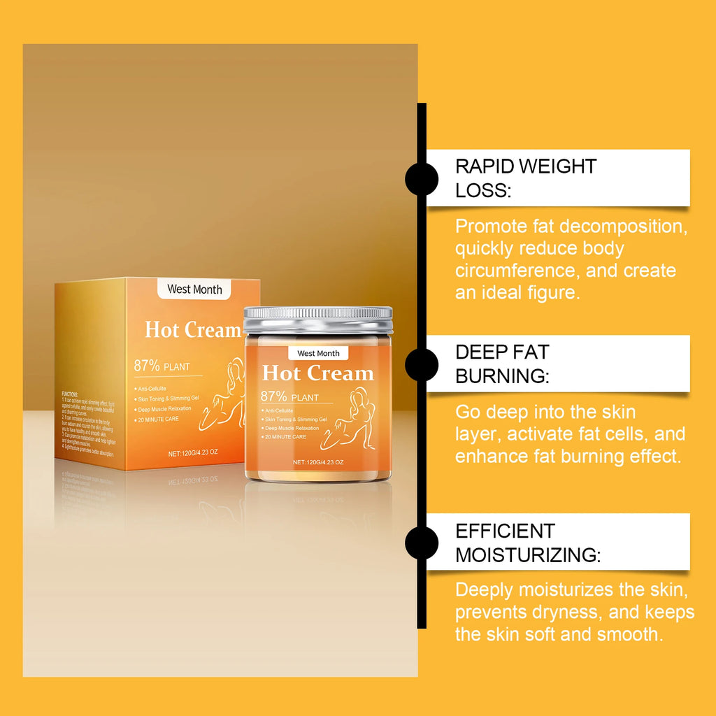 West Moon Fat Burning Slimming Cream Fast Weight Loss Anti Cellulite Easy Body Shaping Nourish The Skin Light Texture Natural