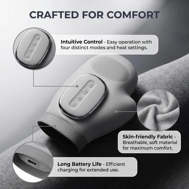 Hand Massager with Airbag Compression Finger Wrist Palm Massage Machine Vibration Glove for Hand Muscle Relax Gift for Frind