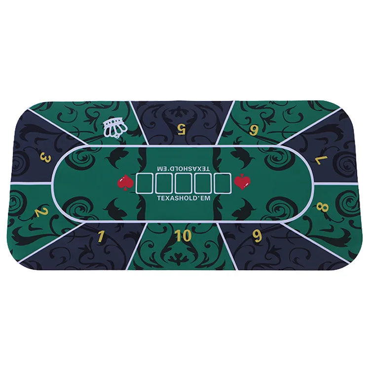 120 x 60 cm Casino Texas Hold'em Tablecloth Square Chip Rubber Mat Poker Card Table Mat Entertainment Card Mat for Game Party
