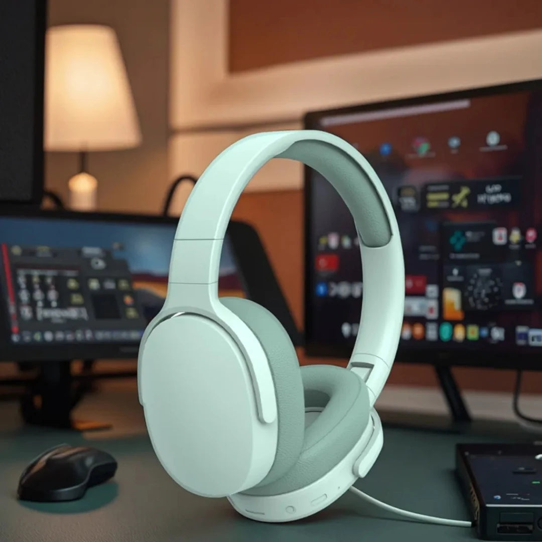 P2961 Bluetooth Wireless HIFI Headset Headphone Stereo with Microphone Lightweight and Foldable Low Latency for PC Mobile Gaming