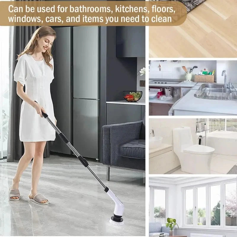 Cordless Spin Scrubber Electric Multipurpose Cleaning Brush for Kitchen Bathroom Toilet - Household Hair Brushes And Mops