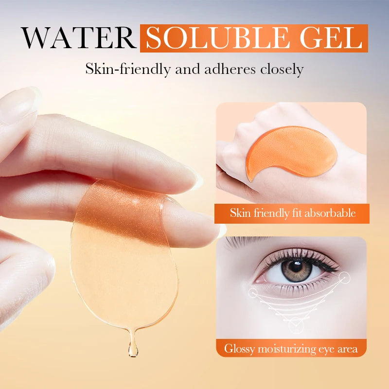 80pcs BIOAQUA Vitamin C Crystal Collagen Eye Mask Anti Dark Circles Whitening Anti-Wrinkles Moisturizing Anti-Aging Eye Patches