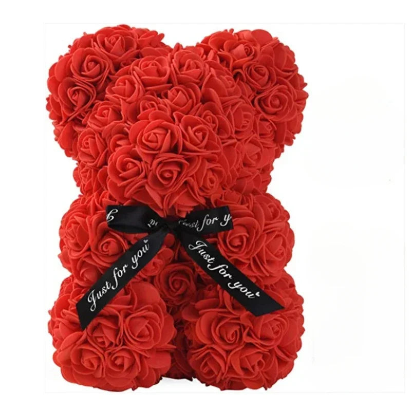 2026 Artificial Flower Eternal Rose Teddy Bear for 520 Mom Mother's Day Birthday Valentine's Day Anniversary Gifts & Decorations