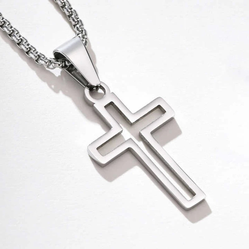 Fashion Cross Chain Pendant Necklace Fashion Men Women Metal Geometry Punk Gothic Party Jewelry Vintage Gifts