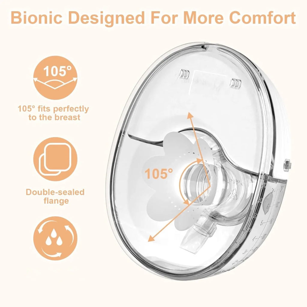 Wearable Breast Pump, Hands-Free Electric Breast Pump with 4 Mode 12 Levels, 220ml Large Capacity Design & Low Noise