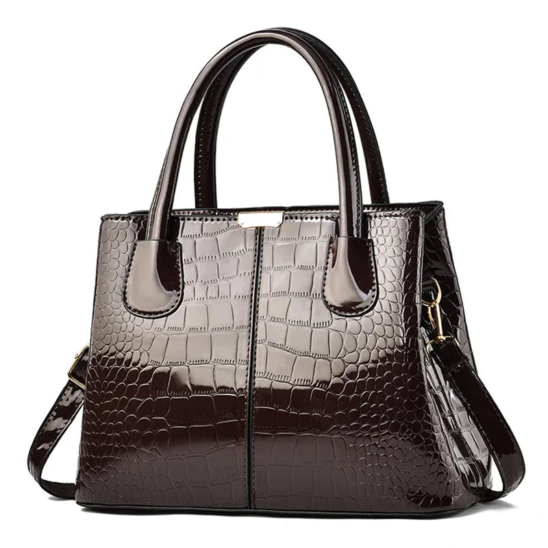 Leather Patent Leather Shoulder Crossbody Bag Women Luxury Designer Handbag Pruse Fashion Large Capacity Shopping Tote