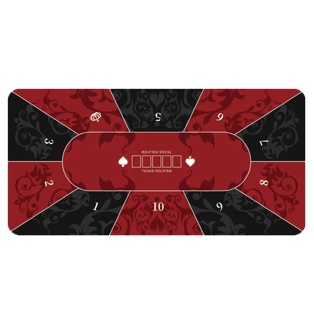 120 x 60 cm Casino Texas Hold'em Tablecloth Square Chip Rubber Mat Poker Card Table Mat Entertainment Card Mat for Game Party