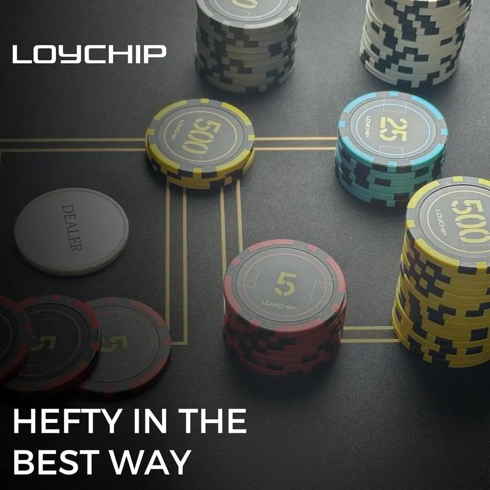 1000 Piece Poker Chip Set with 11.5g Heavyweight Composite Chips and Case or Texas Holdem Blackjack Gambling Tournaments Include