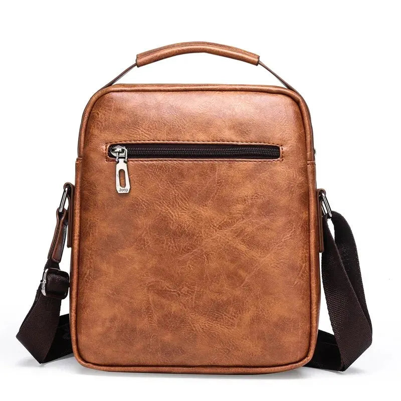 Luxury Brand Vintage Crossbody Bag Leather Shoulder Bag For Men Handbags Brown Black Business Messenger Side Bag Male Flap