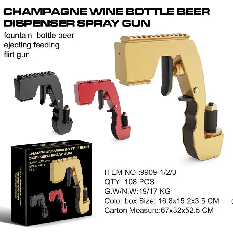 Champagne wine bottle beer dispenser spray gun beer ejecting feeding flirt gun