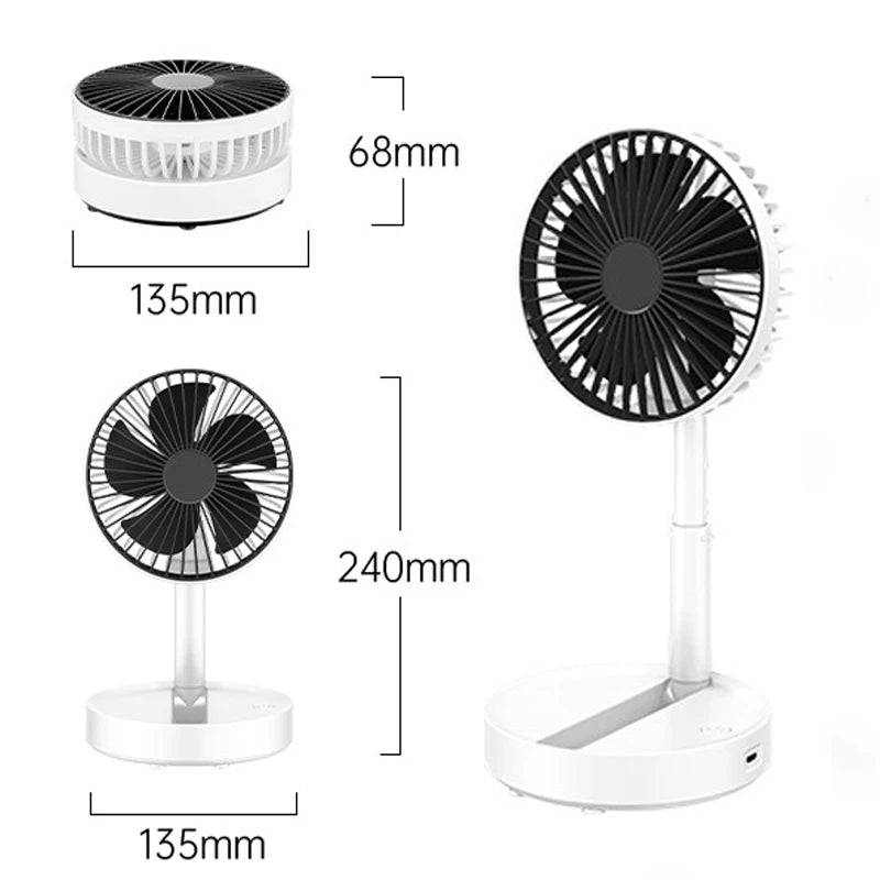2026 New Desktop Fan USB Charging Model, Long Endurance Foldable Mini Retractable Fan, dormitory portable desktop Electric Fan