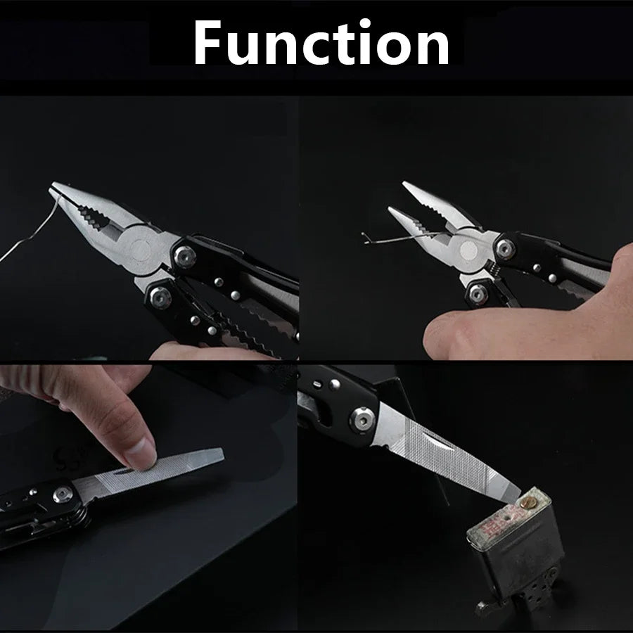 Camping Multitool Stainless Steel Portable Folding Knife Pliers Outdoor Emergency Survival Gear Multifunction Tools for Hiking