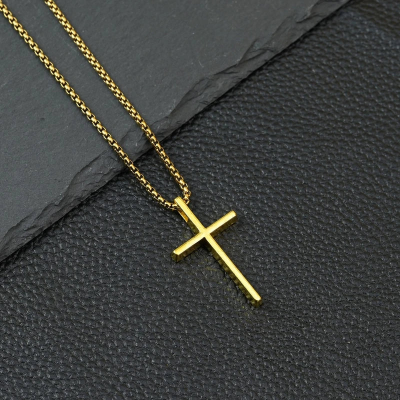 Fashion Cross Chain Pendant Necklace Fashion Men Women Metal Geometry Punk Gothic Party Jewelry Vintage Gifts