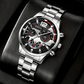4pcs/1pcs fashionable men's quartz watch - stainless steel strap, round zinc alloy case, electronic sports