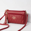 Large Capacity New Fashion PU Leather Crossbody Bags Women Zipper Shoulder Bag Embroidery Thread Purse and Handbags