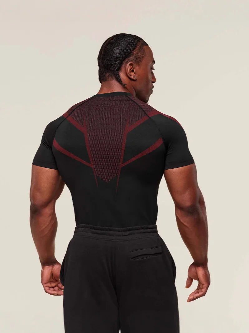 Bat Graphic Compression Shirts for Men Short Sleeve Rash Guard Gym Workout Running Tshirt Summer Athletic Quick Dry Tees Tops