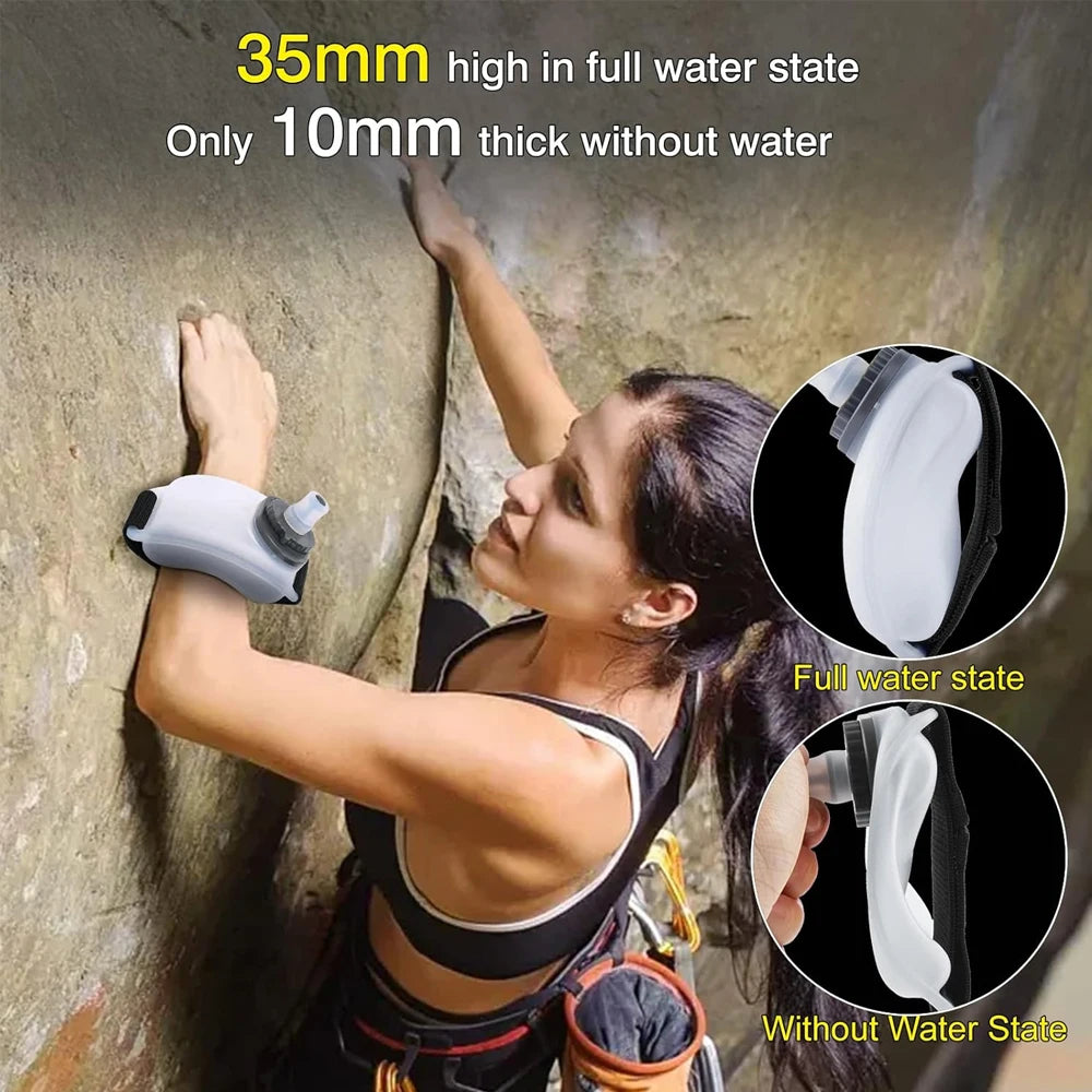 Wrist Water Bottle,Wearable HandsFree Silicone 200 ml Running Water Bottle,Portable Fitness Cycling Marathon Rock Climbing