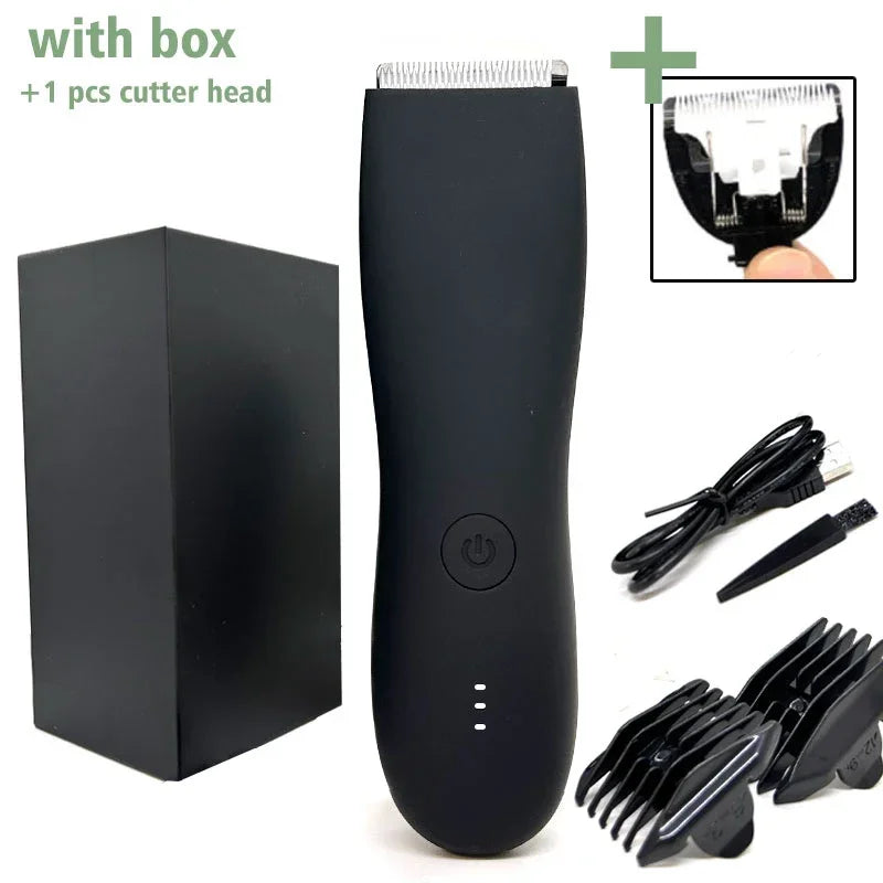 Body Hair Trimmer for Men Balls Waterproof Green Electric Shaver Trimmer Machine for Man Shaving Groin Trimmers Sensitive Areas