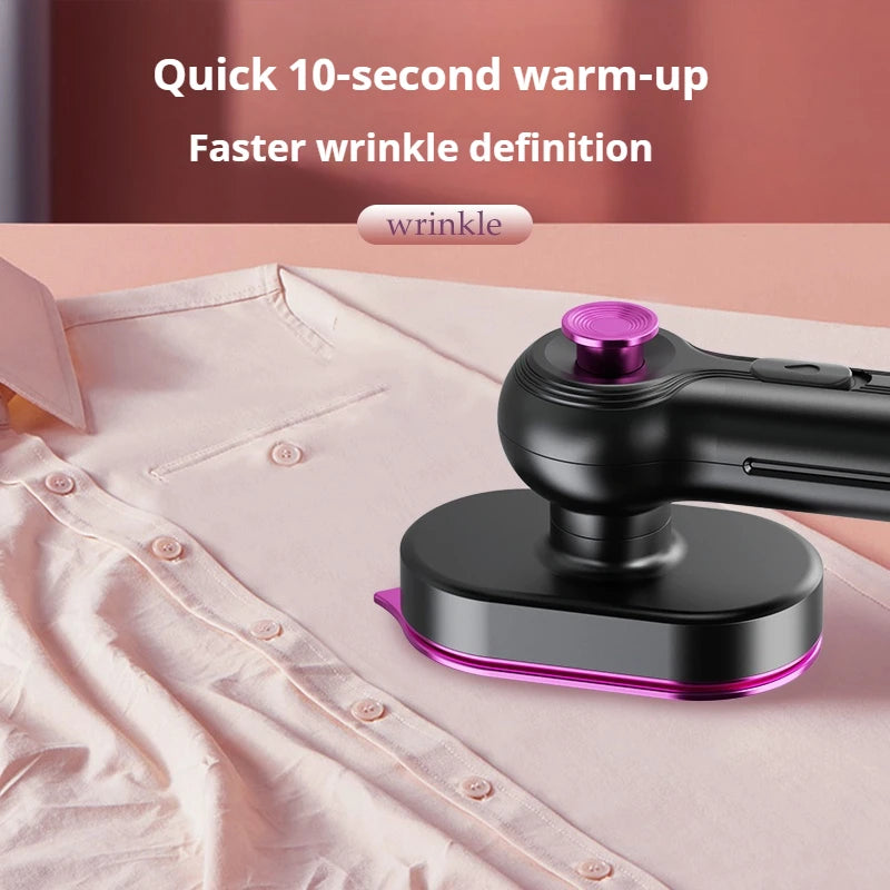 Mini Rotating Electric Travel Iron Dual Steam and Dry Use Portable Water Spray Gentle on Clothes Fast Heating Garment Care Tool