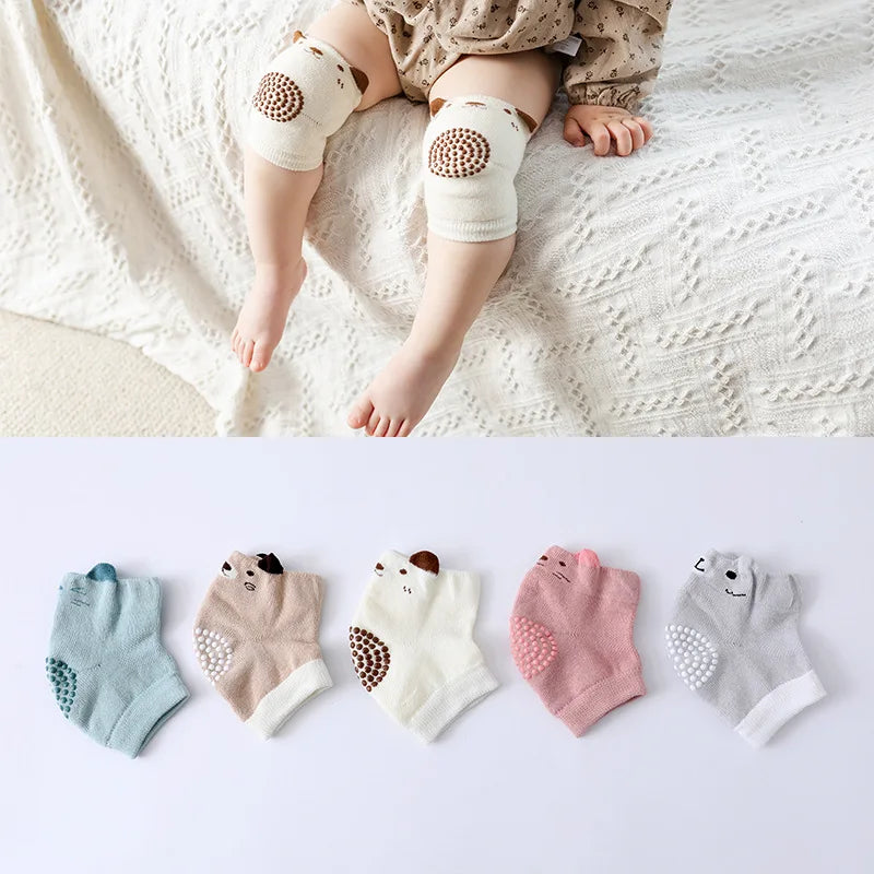 Children's Knee and Elbow Pads Spring and Summer Baby Loop Socks Adhesive Anti Slip and Anti Fall Crawling Protective Equipment