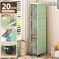 20cm-Flip lid slit storage cabinet, kitchen slit shelf, bathroom multi-layer plastic snack cabinet, narrow-edge storage cabinet