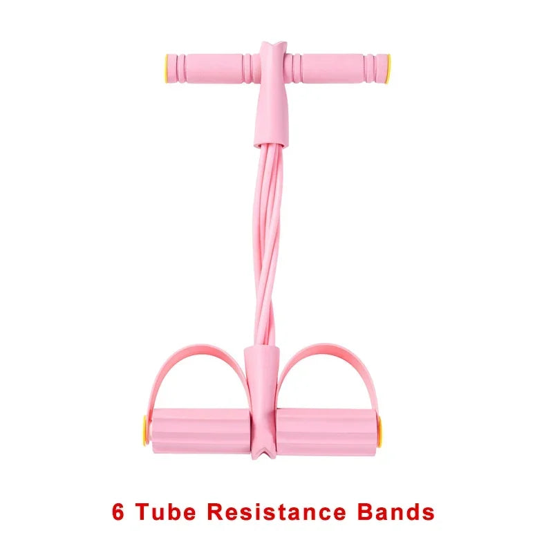 4/6-Tube Tensioner Multi-Functional Household Fitness Yoga Abdominal Strengthening Elastic Band Tension Rope Sit-Up Assistive