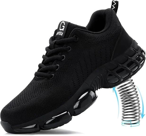 Comfortable Lightweight Black Safety Construction Working Shoes Anti-Smash Anti-Puncture