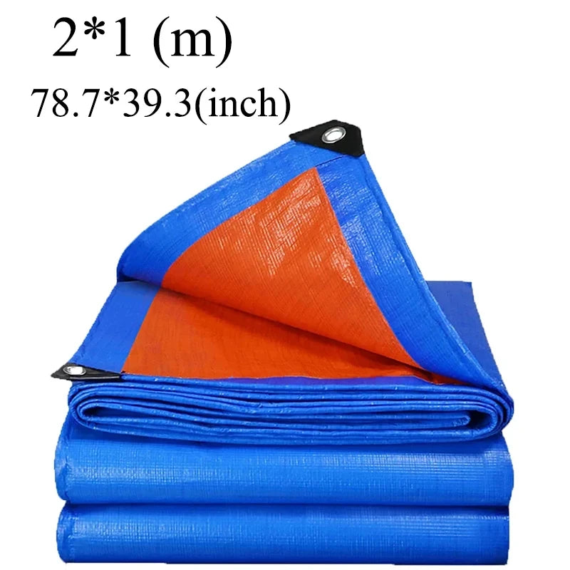 Tarpaulin 2m*1 2 3m*3 4 Awning Outdoor Blue Anti-Uv Tarp Rectangle Rain Shade Canopy Cover  Camping Patio Car Beach Tent Carport