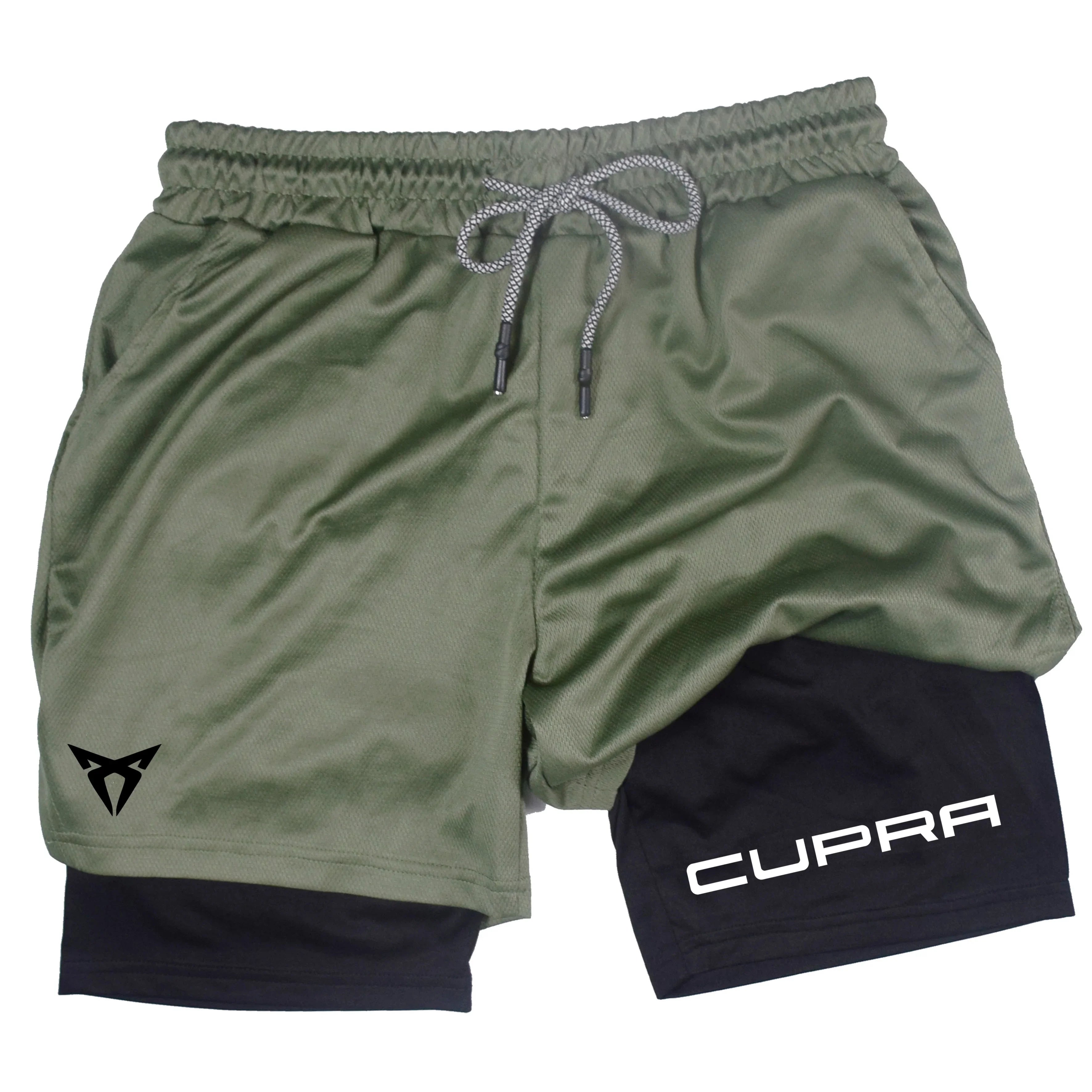 Men's short sports 2-in-1, breathable, elastic, quick-dry, double-layer, summer running clothes, M-3XL RL0244