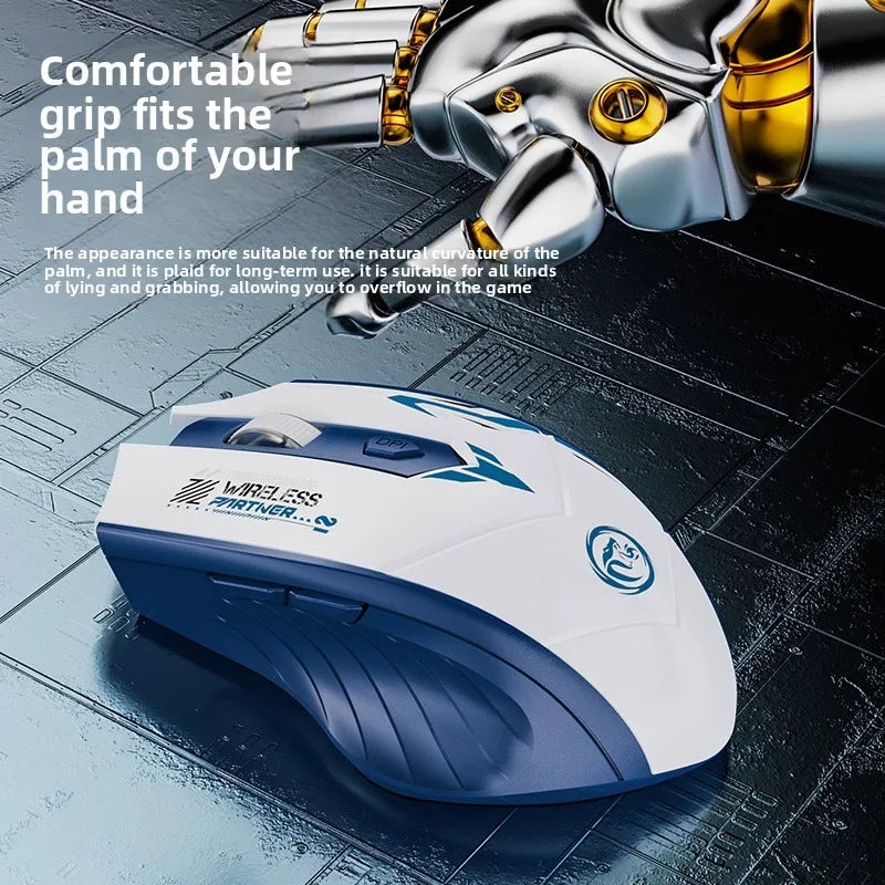 Wireless Gaming Mouse 2.4G USB Silent Mouse Dual Mode Bluetooth Rechargeable 1600DPI Mouse Computer Silent Mice for PC Laptop