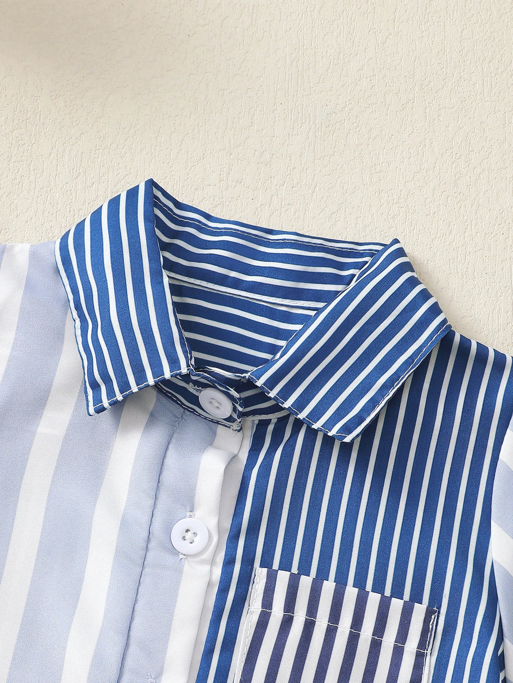 Baby Boy Summer Turn-down Collar Romper Short Sleeve Shirt for Infants And Toddlers Comfortable Breathable Clothing