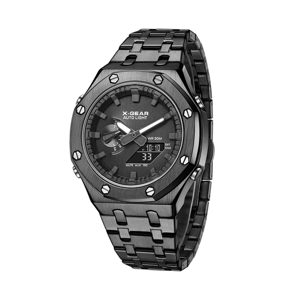 X-GEAR Fashion Casual Business Quartz Watch Waterproof Wristwatch  Mens Sports Watches Business Man Electronic Watch Multi functional