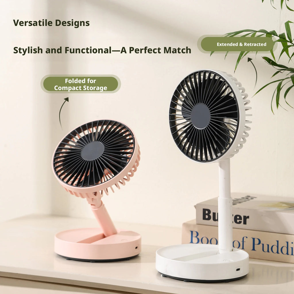 2026 New Desktop Fan USB Charging Model, Long Endurance Foldable Mini Retractable Fan, dormitory portable desktop Electric Fan