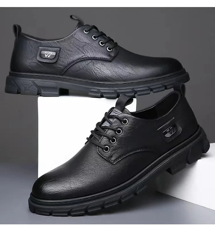 Men new soft soled leather shoes Outdoor nonslip walking shoes Casual light business footwear Comfort workwear trendy male shoe