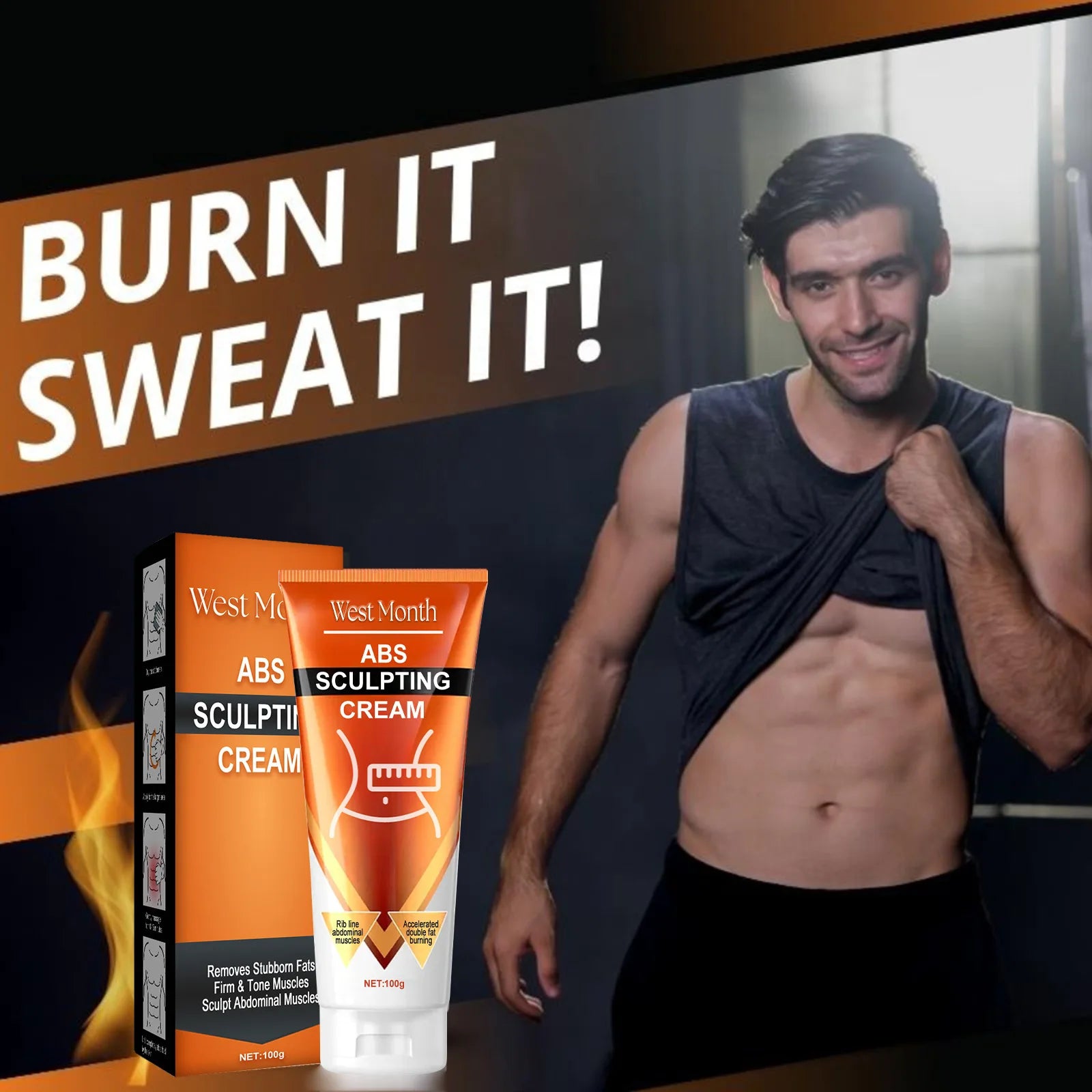 Abdominal Muscle Cream Belly Burning Strengthening Sweat Enhancer Lubricate Muscles Body Fat Remove Firming ABS Sculpting Cream