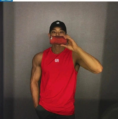 Summer Men's Gym Tank Top Fitness Training Clothing Quick-drying Loose Bodybuilding Sleeveless Shirt Men Fashion Basketball Vest
