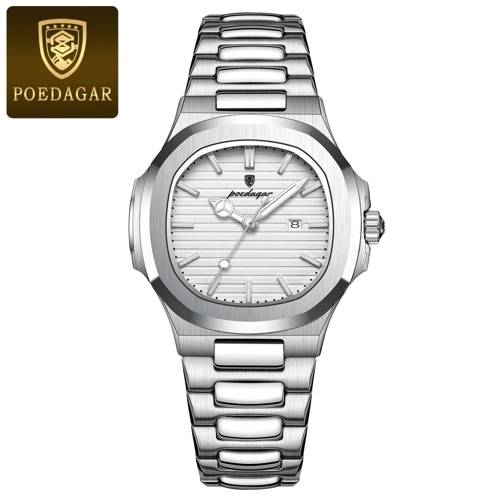 POEDAGAR Original Trendy Women's Watches Waterproof Luminous Date Ladies Wristwatch Stainless Steel Quartz Watch For Woman Reloj