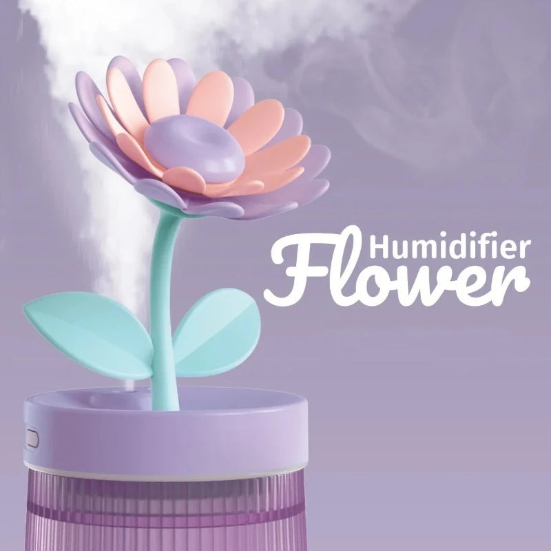2026 Humidifier Portable USB Ultrasonic Colorful Cup Aroma Diffuser Cool Mist Maker Flower Air Humidifier Purifier With Light