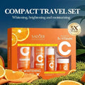 5X Vitamin C Travel Kit, 4-Piece Brightening & Hydrating Skincare Set, Antioxidant Glow Boost for Dull Skin, Winter Vacation Ess