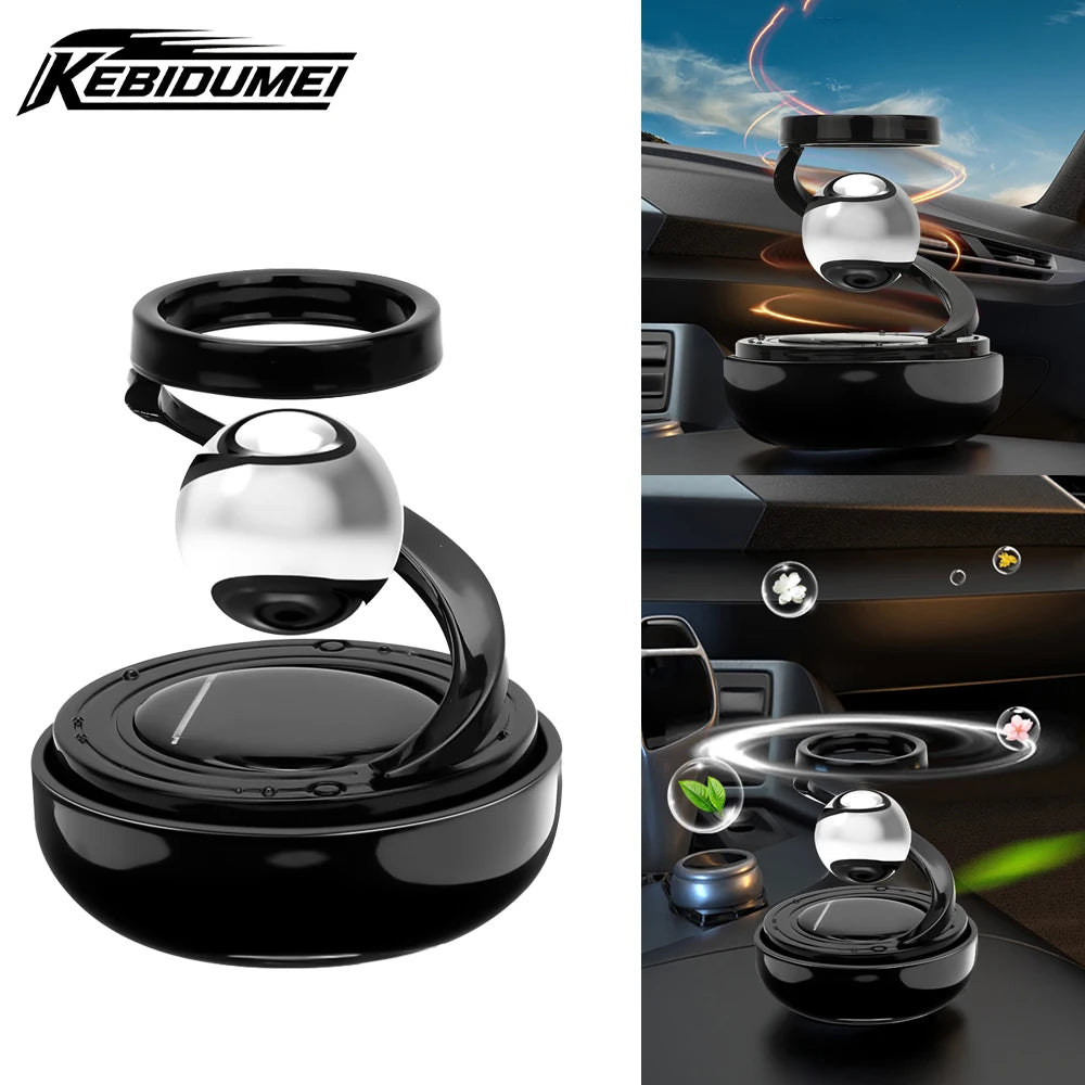 KEBIDUMEI Solar Car Air Freshener Levitation Rotating Interstellar Flavoring Perfume Deodorant Diffuser Car Interior Accessories