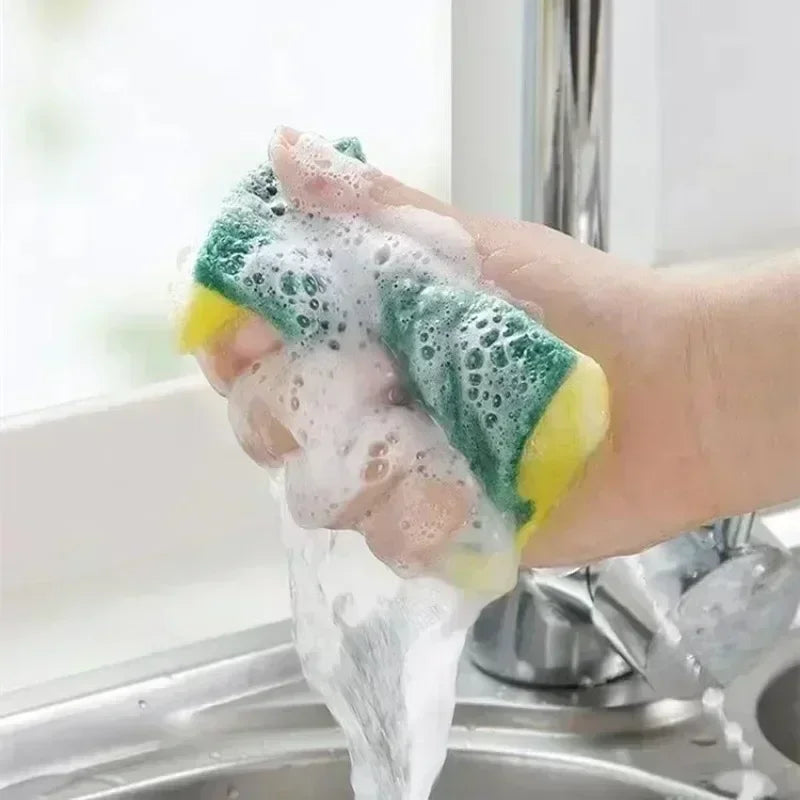 Premium Double-Sided Cleaning Sponge Durable Non-Scratch Super Absorbent - Ideal for Household Cleaning Dishwashing Kitchen Use