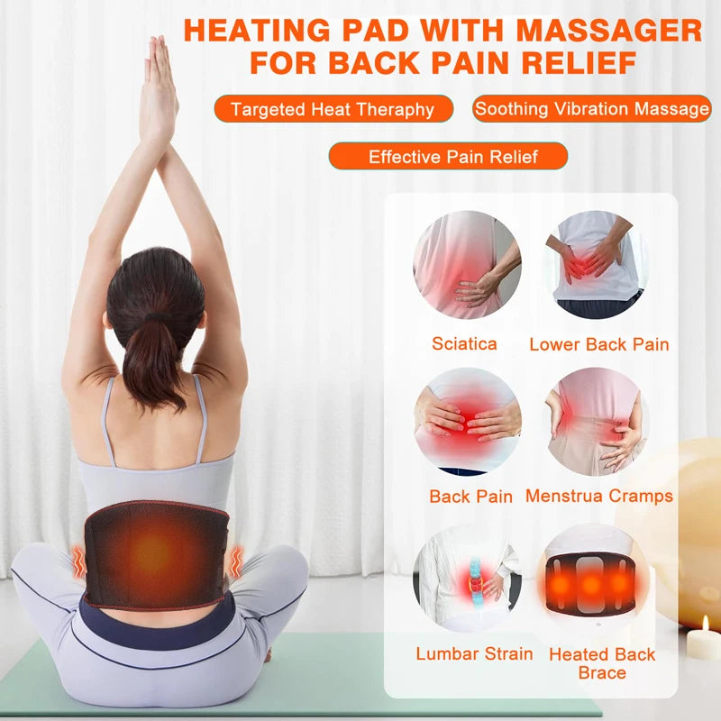 5-Level Heating and 3-Level Massage Belt for Waist Protection, Cordless Heating Belt for Abdominal and Waist Massage, Best Gift