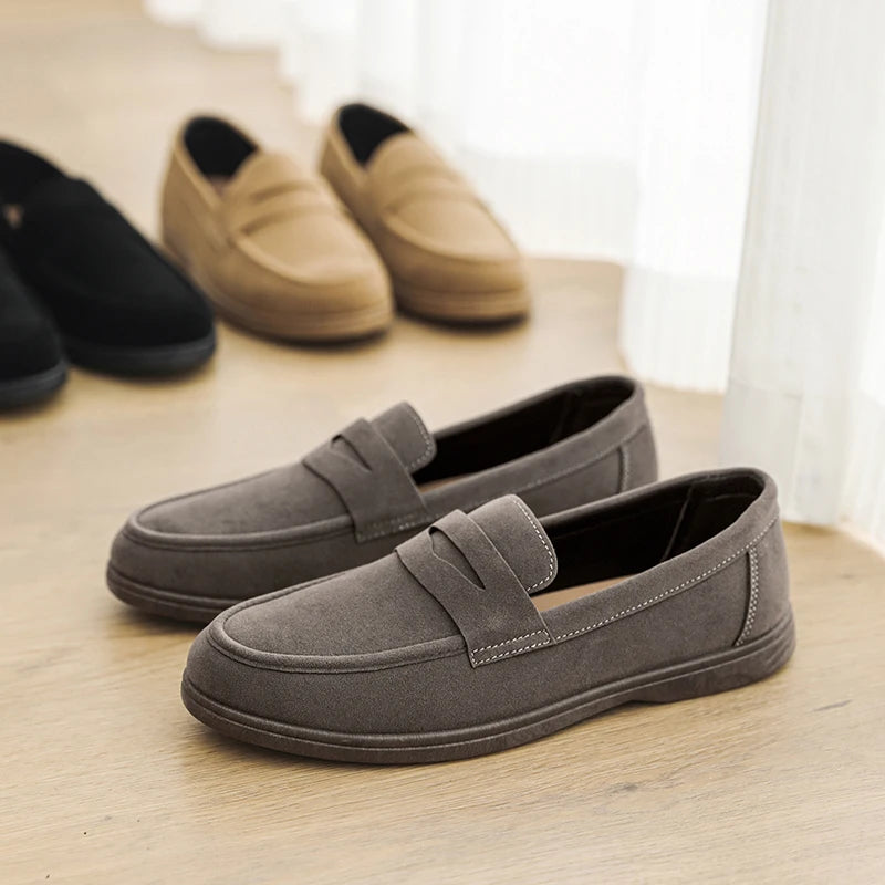 Men's Slip On Loafers Preppy Lightweight Breathable Comfort Outdoor Flats Non Slip Soft Sole Casual Daily Walking Shoes